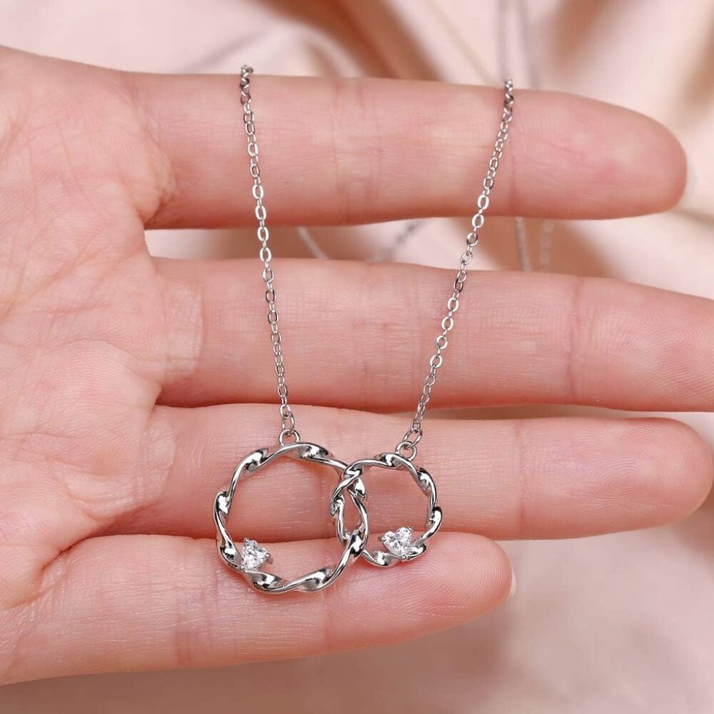 Sterling Silver Interlocking Infinity Sister Neck… - image 5